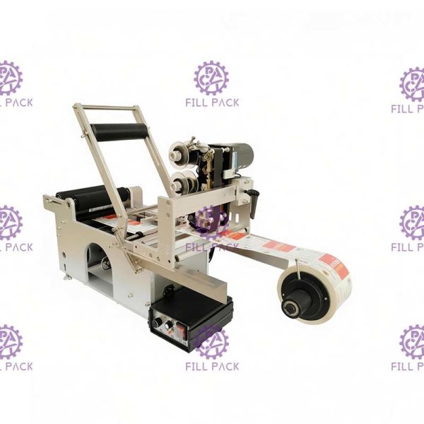Semi automatic Bottle Labeling Machine for sticker labels with date coding