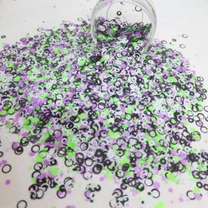 Customized Color Resin Glitter Glitter White Open Circle Black Open Circle Neon