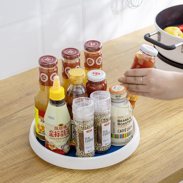 Plastic Kitchen Turntable Organizer for Spice Items and Fruit Placement Standing Type