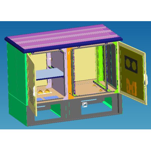 Custom Base Station Cabinet Two Compartment 14U Space Height Outdoor