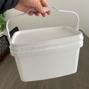 3L Square Bucket Pail with Blue Silk Screen/Heat Transfer/IML Printing