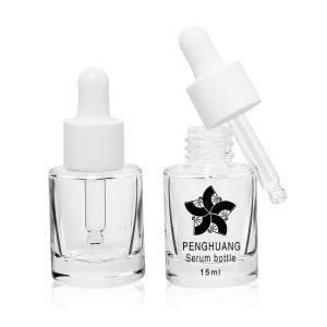 Wholesale Luxury Cosmetic Packaging Empty Clear Skincare 15ml Serum Glass Dropper Essential Oil Bottle with Pipette from china suppliers
