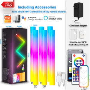 24W Multi Coloured LED Wall Lights WIFI ODM 310*30*27MM Smart Wall Lamp