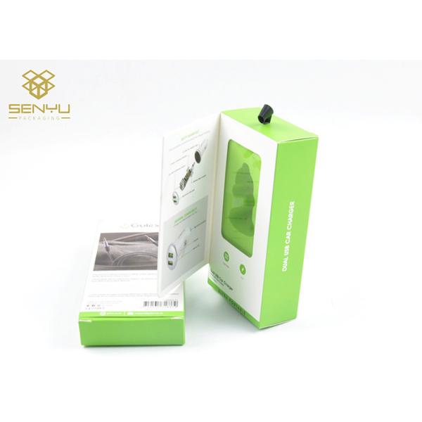 350g Art paper Mobile Accessories Packaging / Data Cable Packaging Box With Blister Insert