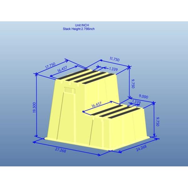 XLS Plastic Heavy Duty Safety Two Step Step Stool
