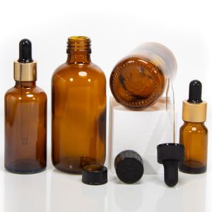 Empty Amber 2oz Dropper Bottles Tincture For Essential Oil