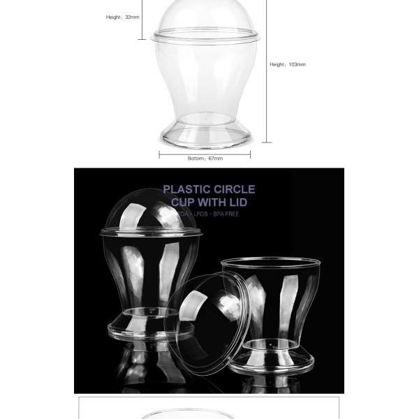 150ml disposable clear plastic cups with dome lids for cold beverage