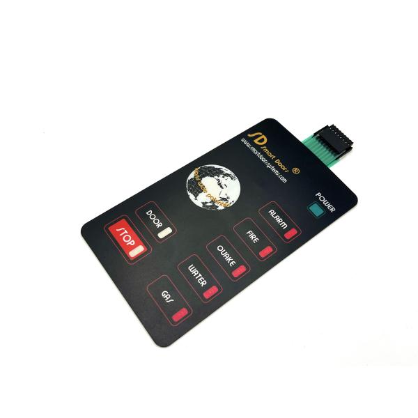 Flat Button Semi Transpranet Red LED Window Backlit Membrane Switch Panels With
