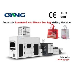 No Reverse Laminated PP Woven / Non Woven Box Bag Making Machine With Handle