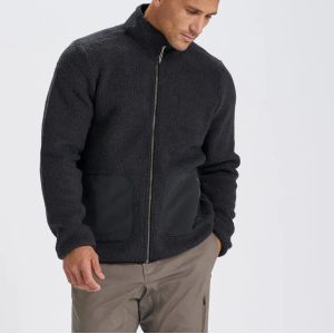 Premium Zip Up Sherpa Fleece Jacket 100% Cotton Custom Embroidery