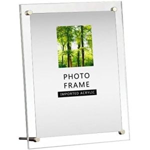 8.5'' X 11'' Modern Acrylic Photo Frame Free Standing Assembled With Metal Pegs