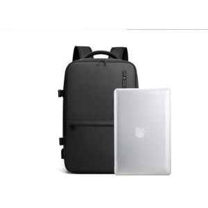 Smart USB Laptop Backpack Custom Logo 20L-39L Black / Grey For Men