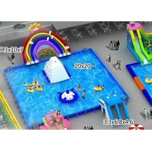 Summer Entertainment Inflatable Water Slide Park with High Frequency Welding