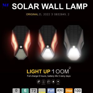 Waterproof Aluminum Ip65 Outdoor Solar Wall Lamp Led Wall Light With Pir Sensor