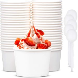 Eco Friendly Sturdy 12oz Ice Cream Cups Paper Ice Cream Pots