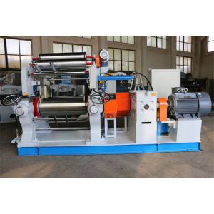 Rubber Mixing Mill Machine With Smooth Roller Cooling Plc Control System 150Mm
