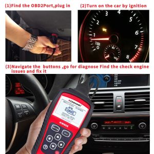 MS509 Cheap Konnwei OBD2 Car Scanner Diagnostic Tool with Spanish
