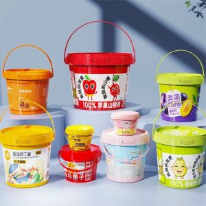 2L 3L 4L 5L Mini Plastic Buckets For Yogurt Biscuit Cookies Pet Food Storage