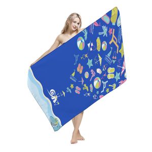Commercial Cool Beach Towels , Embroidered Beach Towels Smooth Surface