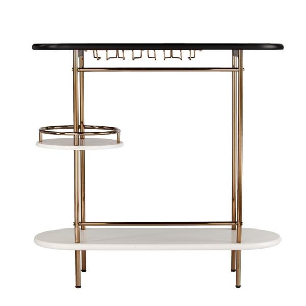 ODM Black Gold Rolling Drinks Cart Trolley for Kitchen
