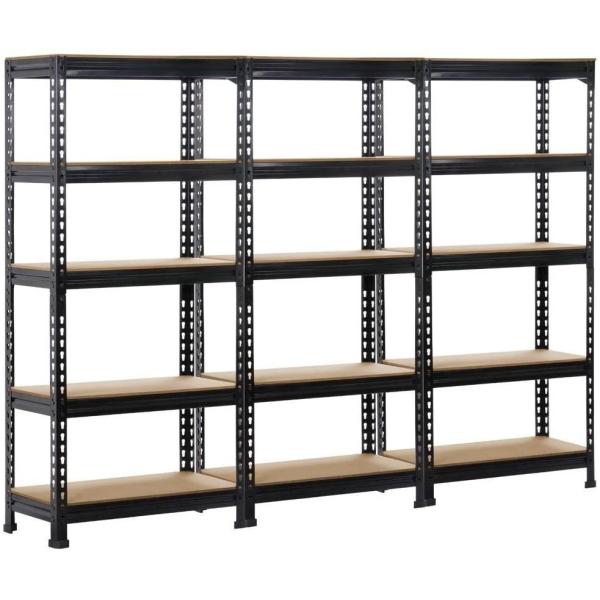 3 Pack Heavy Duty 5 Tier Warehouse Storage Shelves Garage Shelving Unit