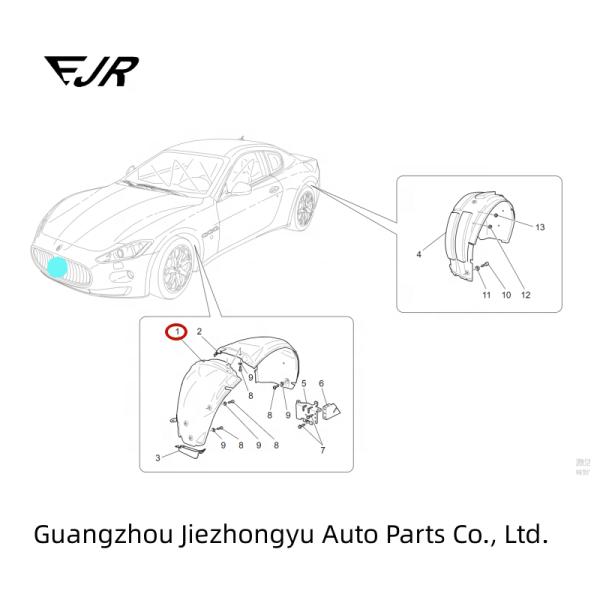 Lh Rh Front Wheelhouse Guard For Grancabrio, Granturismo 68505500 68505400