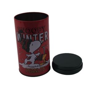 CMYK Printing Metal Round Tin Containers With Plug Airtight Lid