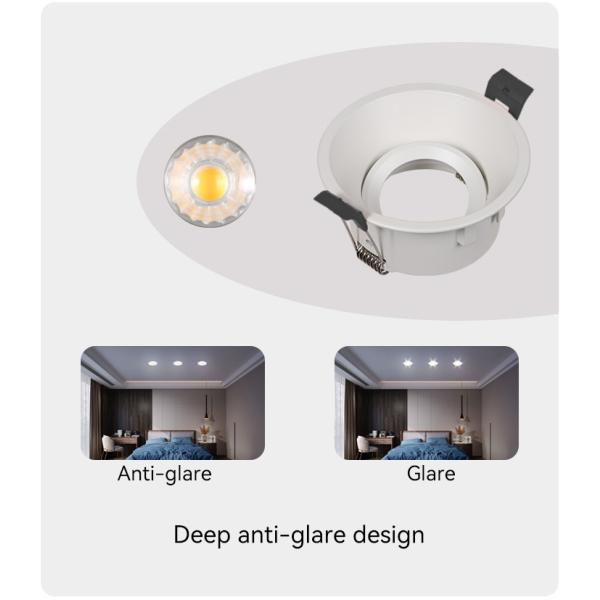 Commercial Adjustable Anti-Glare GU10 Recessed Spotlight Downlight Frame
