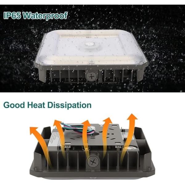 High Brightness Square 60W 100W LED Canopy Light With Motion Sensor