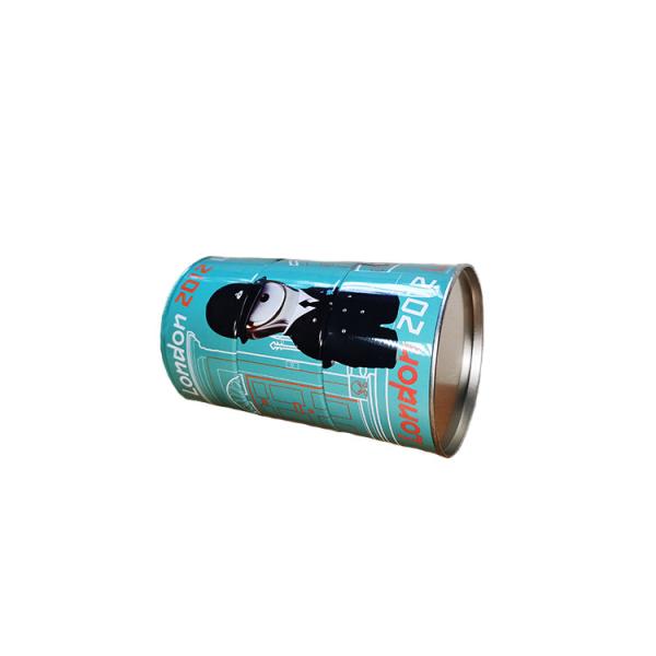 Three Layers Type Round Tin Cans Customized Logo Acceptable 75*140hmm