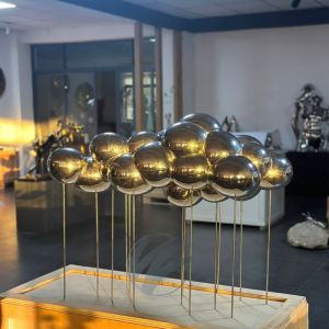 Stainless Steel Modern Mirror-finished Abstract Cloud Shaped Sculpture