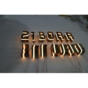 China Bronze / Brass Edge Lit Acrylic Letters Stainless Steel UL Approved on sale