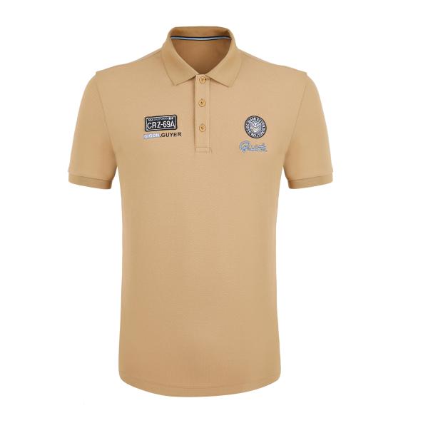 Men's Clothing Casual Style Polo Shirts with Embossed Logo and Double-sided Print