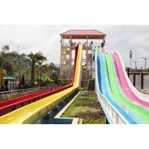 FPR Custom Water Slides OEM Extreme Water Slide With Steel Structure Material