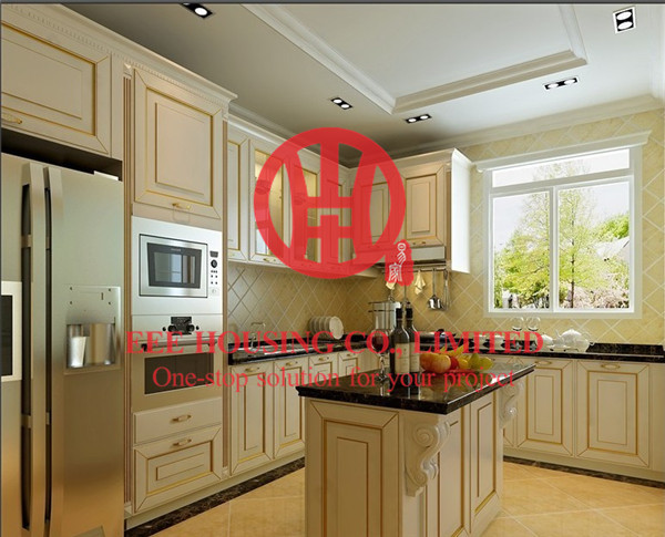 Modern Elegant Solid Wood Kitchen Cabinet with Excellent Design and Quality
