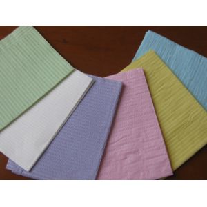Wholesale Disposable Dental Bibs by two ply of woodpulp paper and one ply of pe film from china suppliers