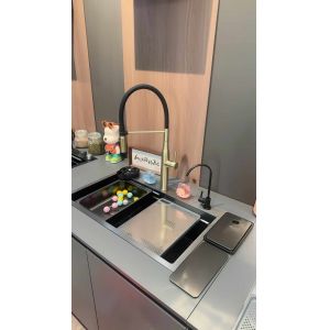 Undermount Single Basin Rectangular Handmade Kitchen Steel Sink Sus304