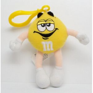 Wholesale Yellow M&amp;M Character Stuffed Toy Keychain Small Plush Toys Customized from china suppliers