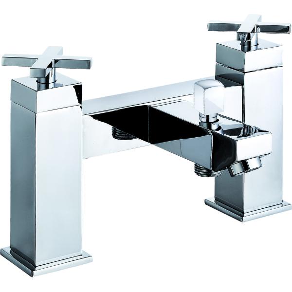 Stylish Chrome Finished Double Handle Brass Bath Shower Mixer T8301