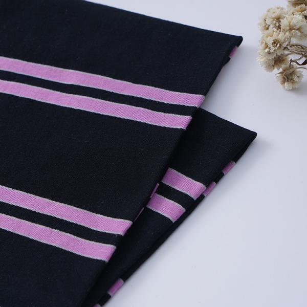 Comfortable Plain Cotton Sweat Absorbent Striped Material Fabric For T - Shirt