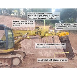Shaogang Q355B Excavator Shorten Arm Boom With Bigger Bucket And Bucket Cylinder