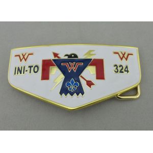 Gold Plating Customized Belt Buckle With Wiped Imitation Hard Enamel