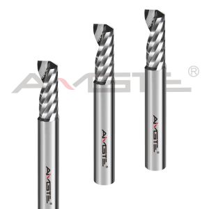 0.8μm Single Flute Router Bits Uncoated CNC Router Drill Bits H6 For MDF Plywood