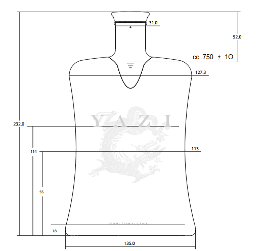 Silver Hot Foil Crystal Vodka Decanter