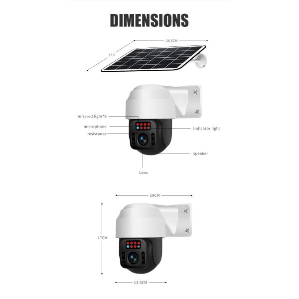 Glomarket Tuya Low Power 4g Solar Camera Wireless Waterproof Ptz Outdoor Night Vision Two Way Voice Security Camera