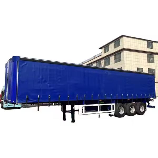 3 Axles Unladen Weight 8300kg Lever Type Suspension Laminated Plywood Tarped Semi Trailer Tarpaulin Truck