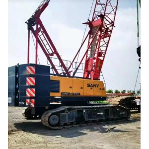 Yellow And Red 100t Rated Loading Capacity Large Crawler Crane 18 Years Used