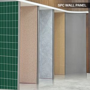 China Hotel Chain Same Style Wood Grain SPC Wall Panel Seamless Locking Waterproof Interior Decoration Board for Bathroom on sale