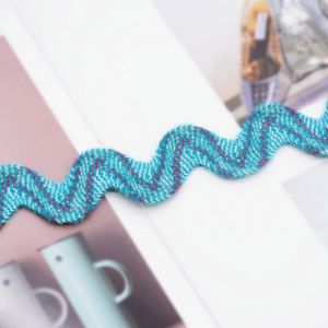 Blue 100% Nylon Braided Ribbon Lace Rick Rack Trim
