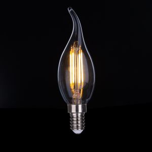 Warm White C37 4W 470lm Candle LED Filament Bulb